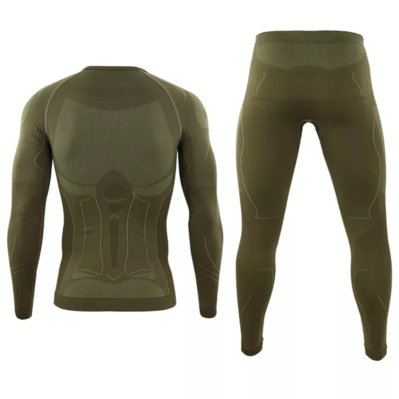 Seamless Tight Tactical Thermal Underwear Men Outdoor Sports Function Breathable Training Cycling Thermo Underwear Long Johns