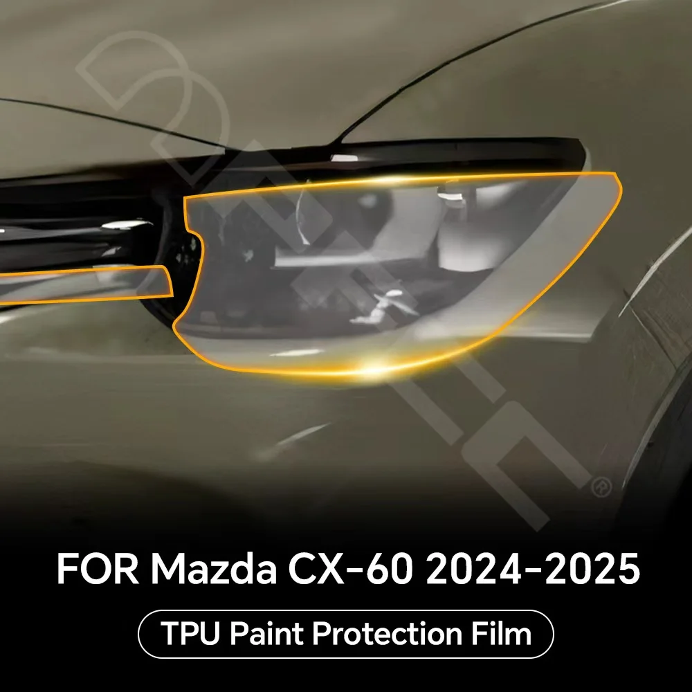 Headlight Rearview B C Pillars TPU Protection Film For Mazda CX60 CX-60 2024-2025 Pre-cut Clear PPF Anti-scratch Resistant Cover