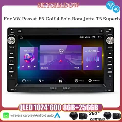 12G+256G Carplay Auto Android 13.0 IPS Car DVD Player GPS WIFI Bluetooth Radio For VW Passat B5 Golf 4 Polo Bora Jetta T5 Superb