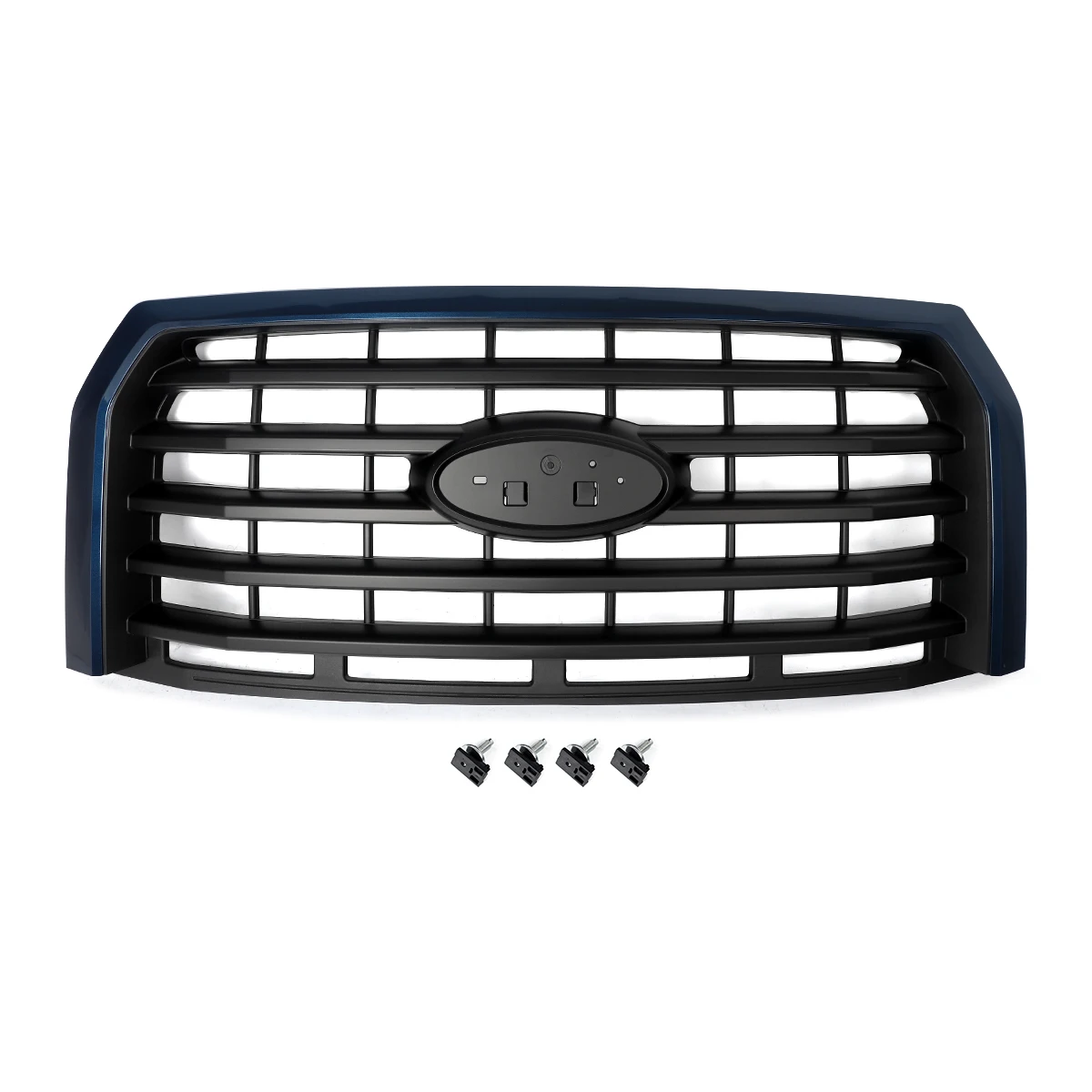 For F-150 Grills Front Bumper Upper Racing Grille Replace For Ford F150 2015 2016 2017 Modified Grills Accessories Blue Jeans N1