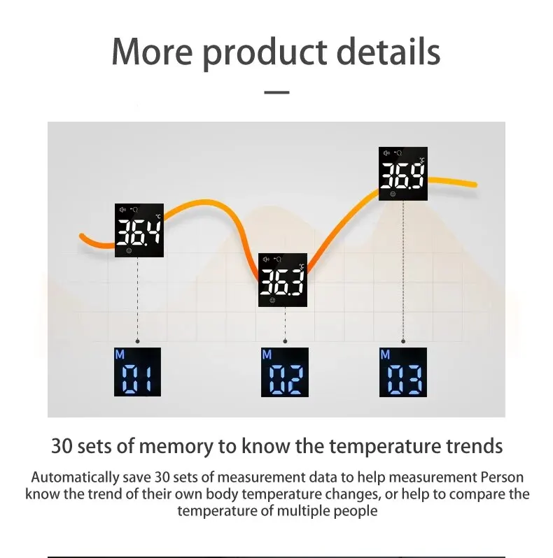 CONTEC Digital Infrared Forehead Thermometer LED Non-Contact Temperature Measurement Adult