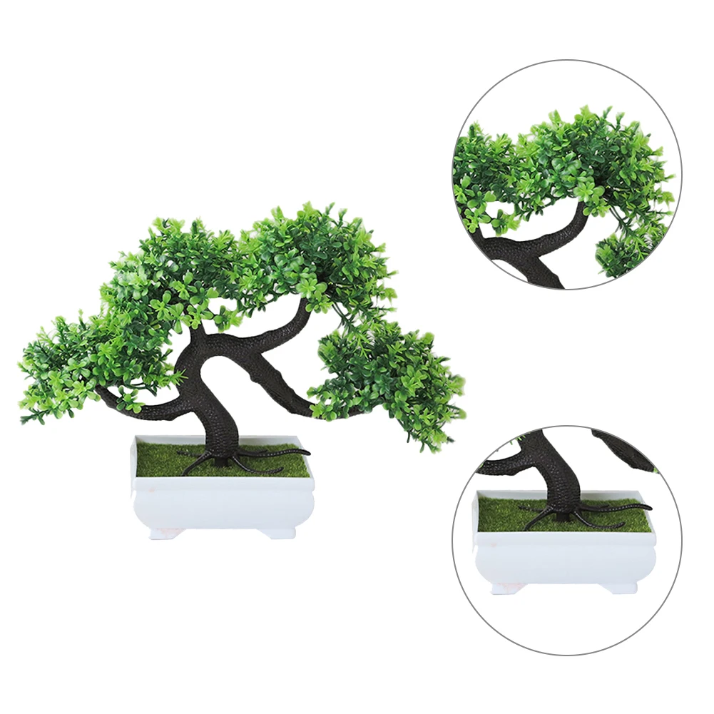 Artificial Bonsai Tree | Good Meaning Fake Tree Indoor | 10.24in Height, 7.87in Width Bonsai Tree Fa