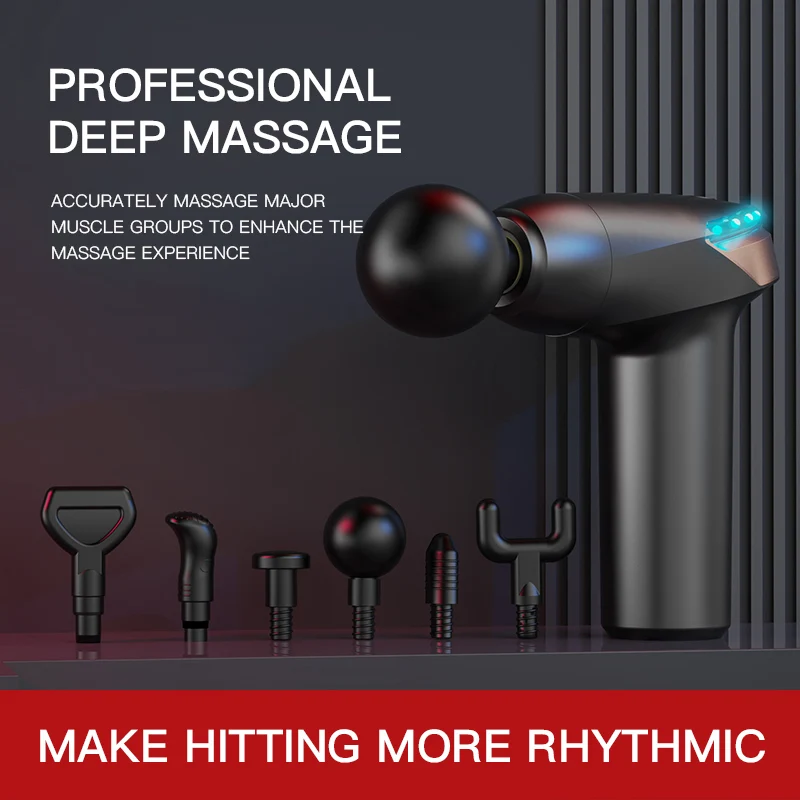 Kh866 2025 New Model Fascia Gun for Muscle Relaxation, Electric Vibration Massage Gun, Mini 6-Speed Massage Fascia Gun with 6 Massage Heads
