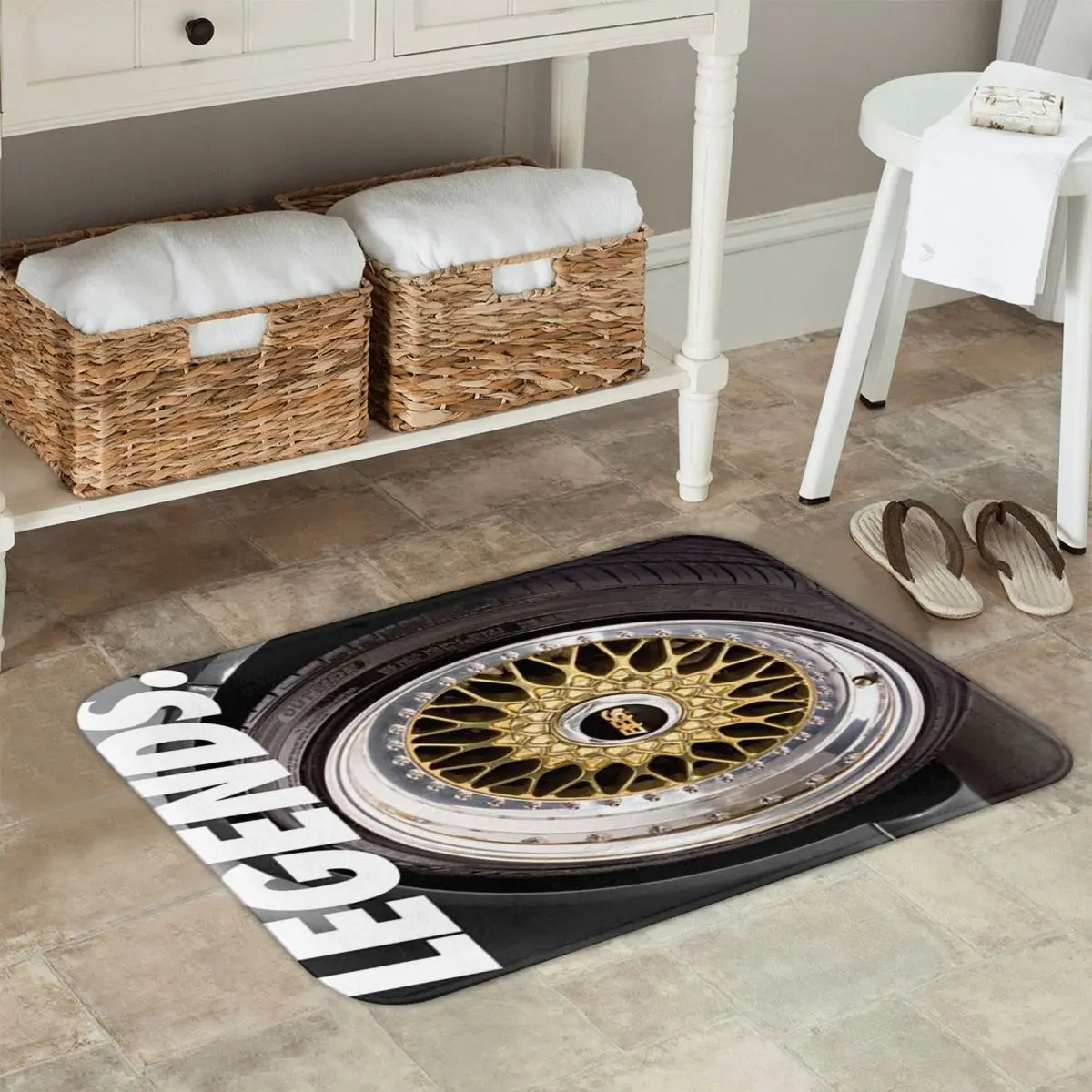 BBS Wheel HubHallway Non-slip Doormat Floor Mat Dust-proo Carpet Rug for Kitchen Entrance Home Bedroom Footpad Mats