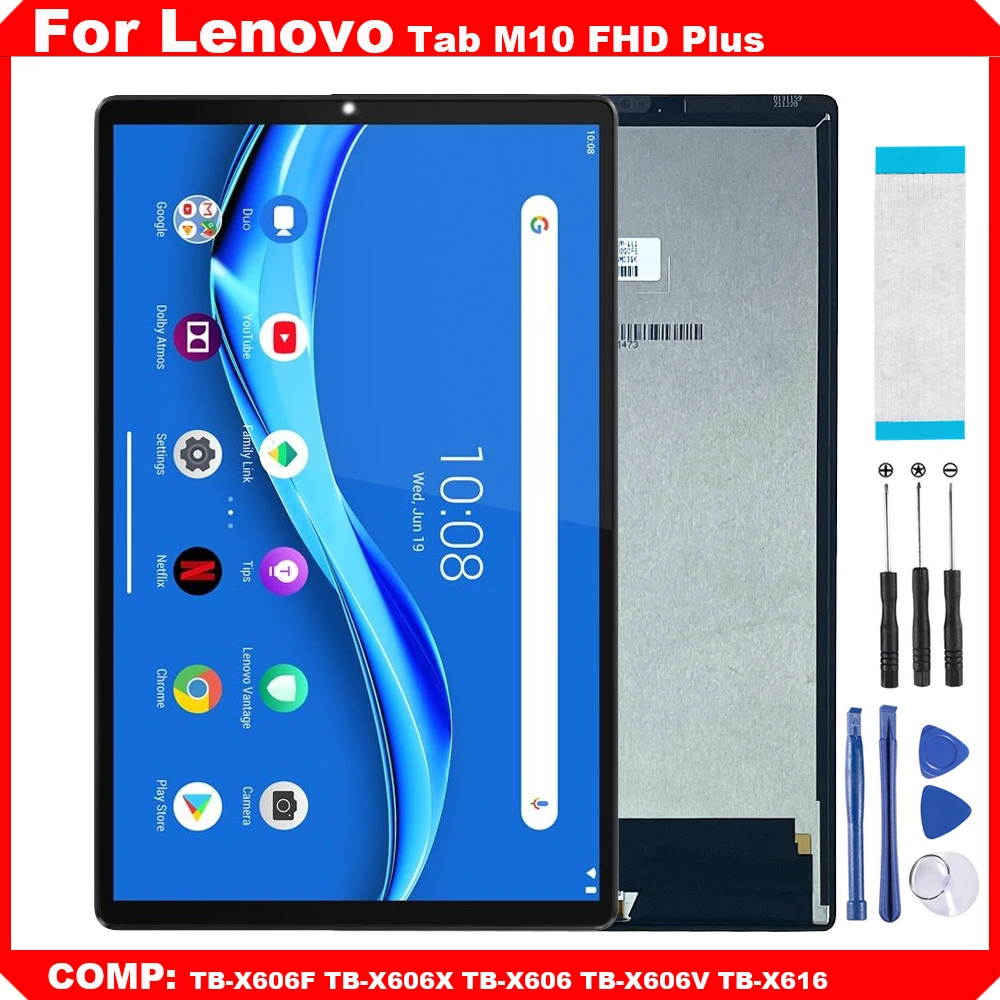 

10.3" For Lenovo Tab M10 FHD Plus TB-X606F TB-X606X TB-X606 LCD Display Touch Screen Digitizer Assembly Replacement
