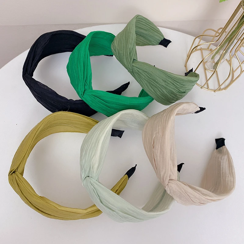 Solid Color Knot Cross Hairhoop Minimalist And Advanced Feeling Headdress Hairhoops Women For Hair Accessories Headwear