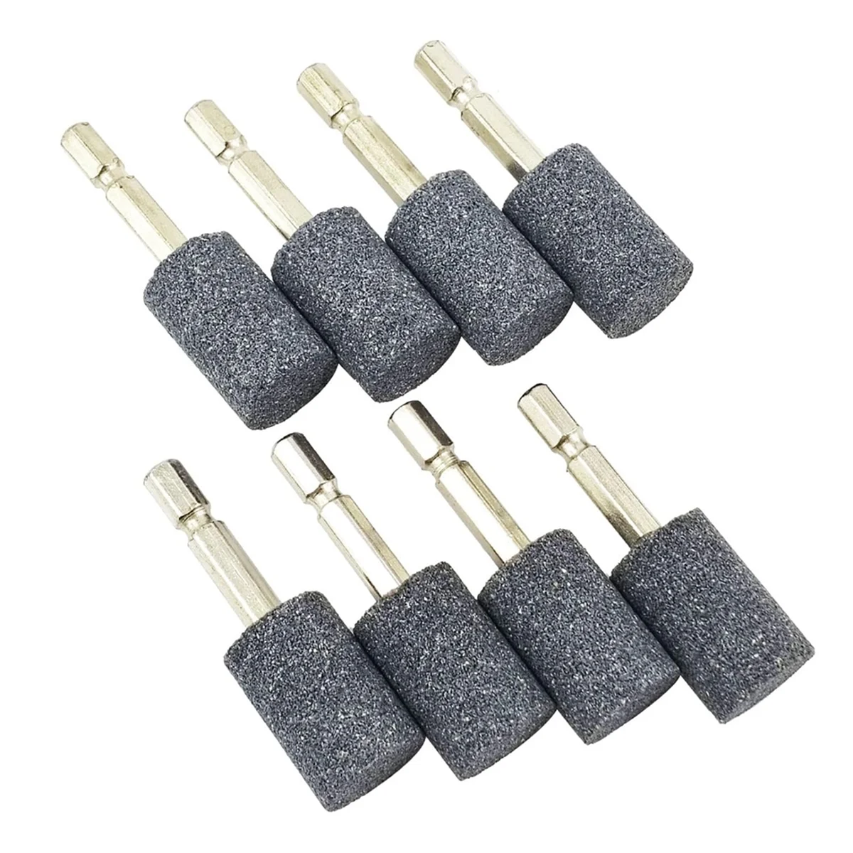 

8 Pcs Cylinder Grinding Stone - 1/4inch Hex Shank Abrasive Stone Mounted Grinding Point for Rotary Tool Drill (20mm)