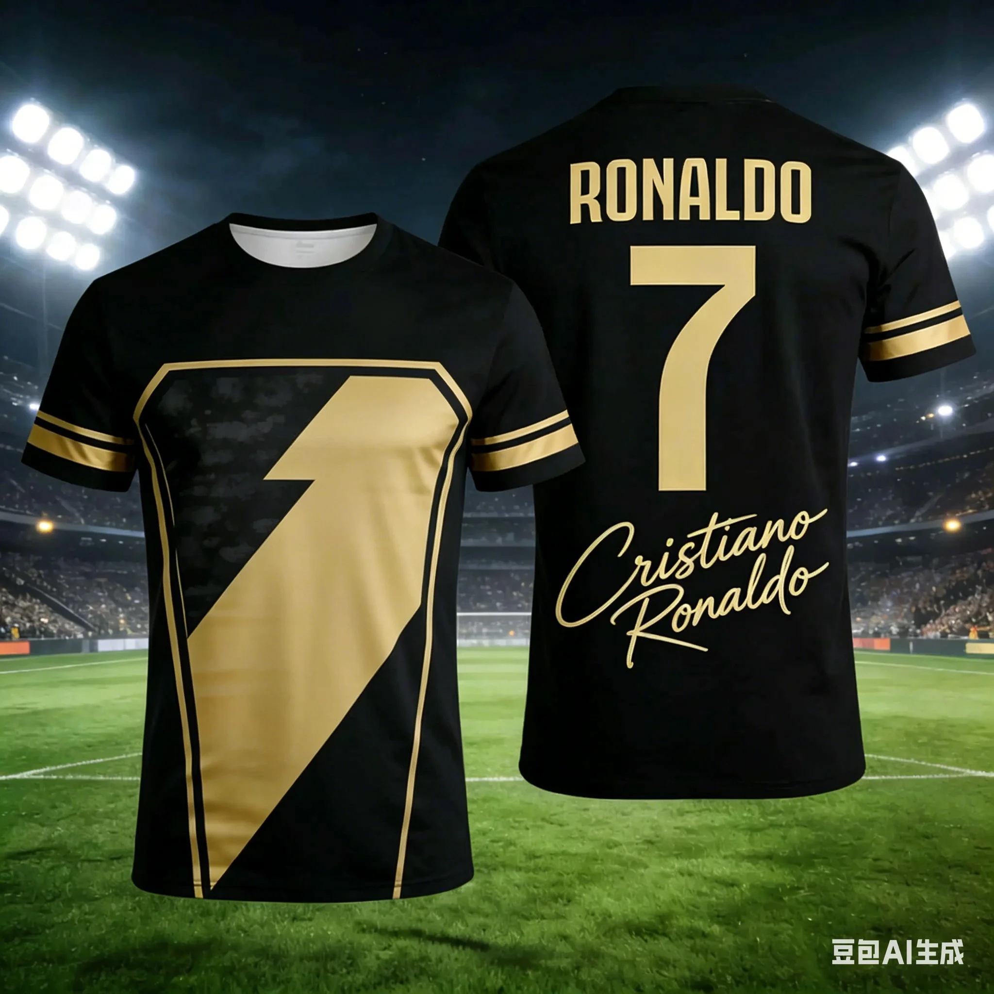 Summer New Cristiano Ronaldo No.7 Commemorative T-shirt Football Star Surrounding Adult/Children Large Loose Speed Dry T-shirt