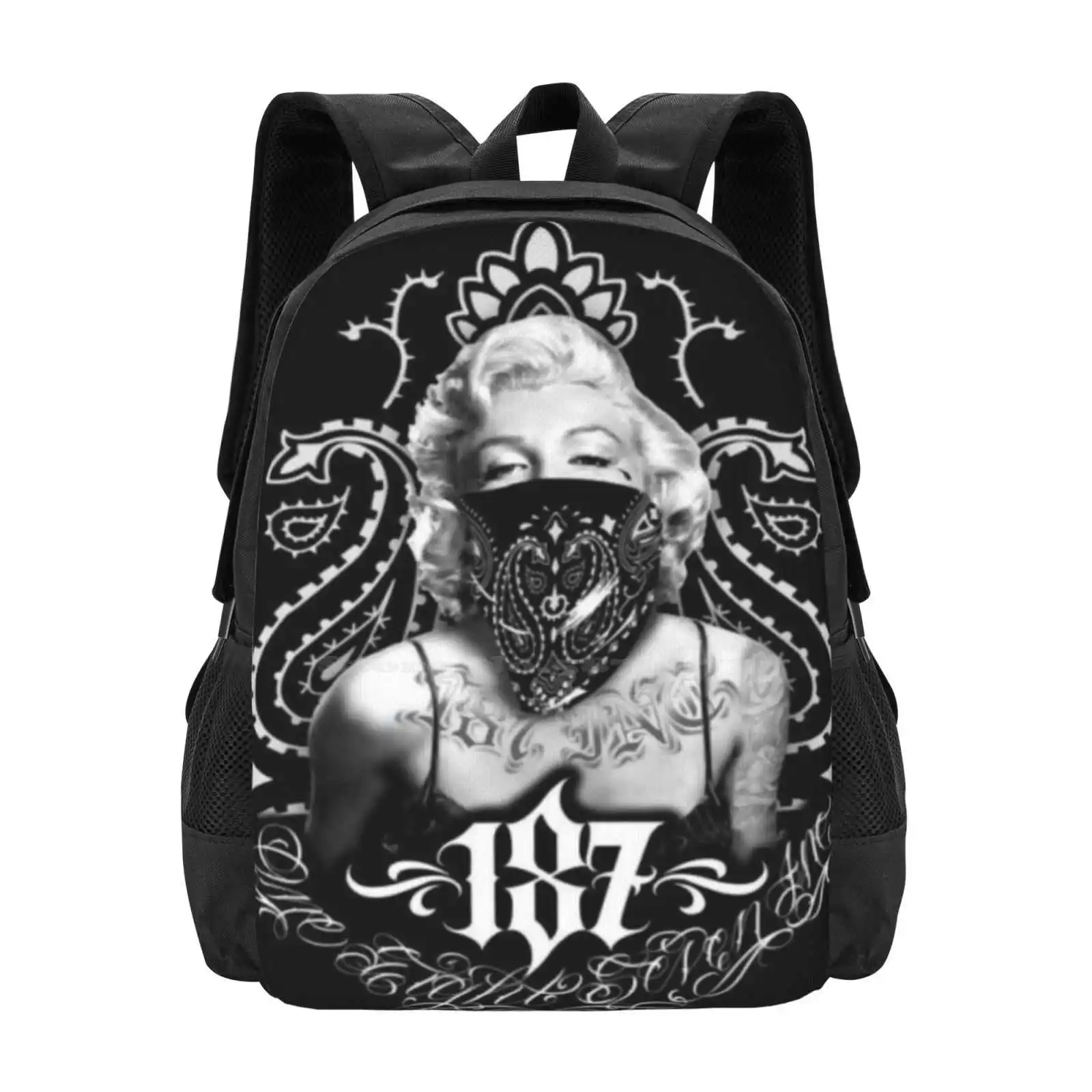 Gangsta Marilyn Monroe Pattern Design Bag Student's Backpack