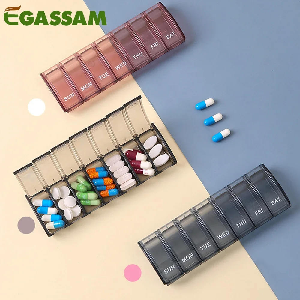 

Weekly Pill Organizer, Large 7 Day Pill Case, Daily Vitamin Case Medicine Box, Pill Containers for Medicine Supplements Fish Oil