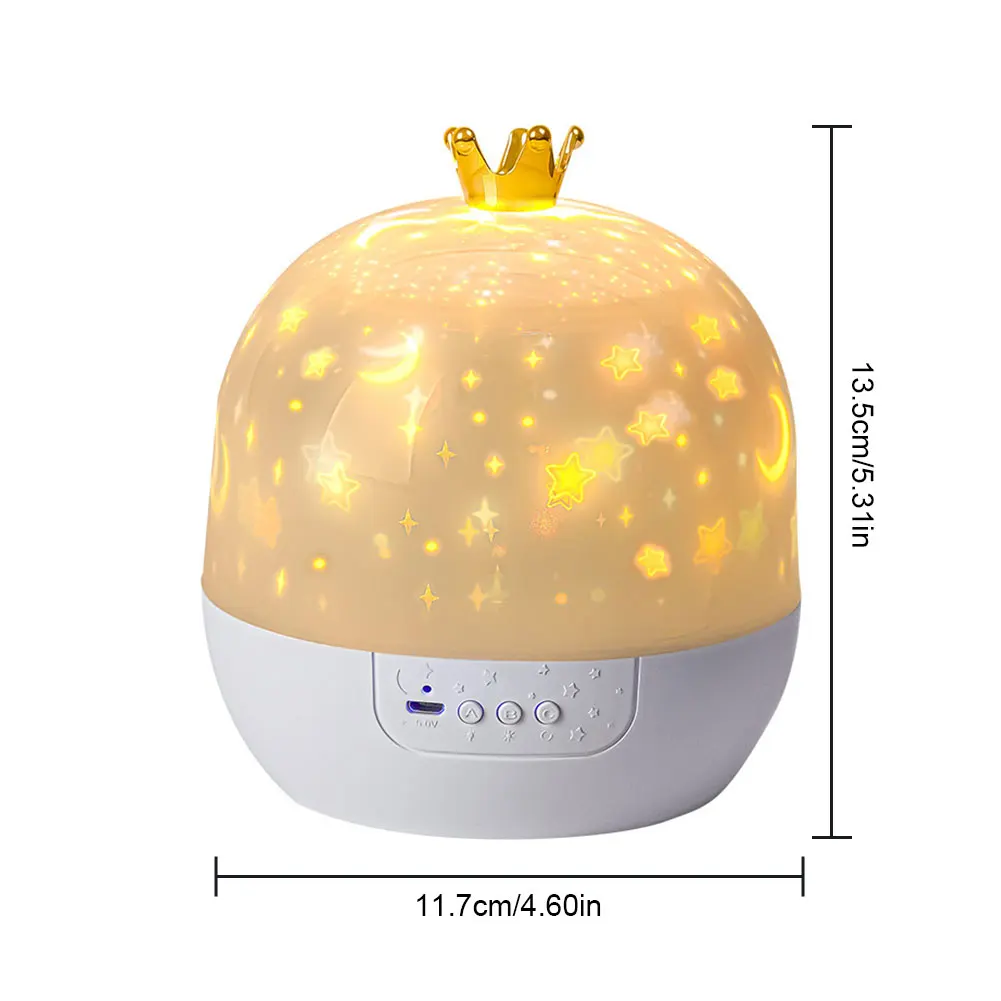 Night Light Projector with Music Rotatable Crown Night Light 15/21 Projection Theme Atmosphere Light for Children Bedroom