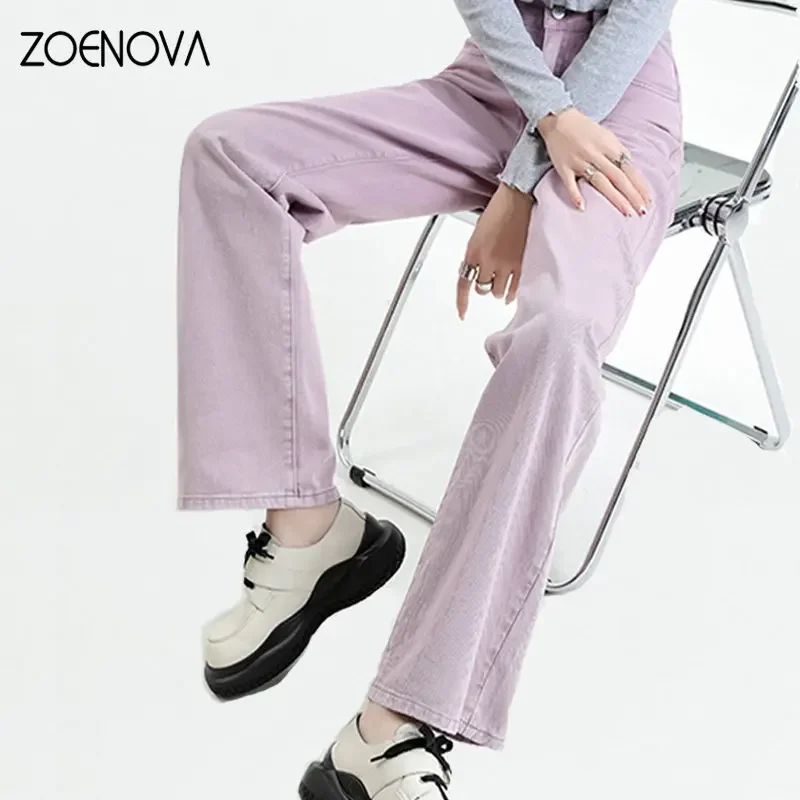 

ZOENOVA 2023 Y2K Fashion Slim Butt Lift Legging Purple Red Trousers Women's Solid Color Stretchy Jeans Casual High Waist Pants