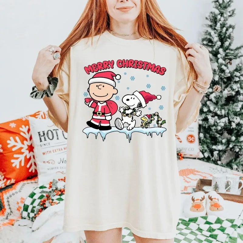 

Snoopy Merch Women’s Hoodies Summer Disney Clothing Harajuku Y2k Fashion Streetwear 100% Cotton Causalwear Fmale Tops Tee
