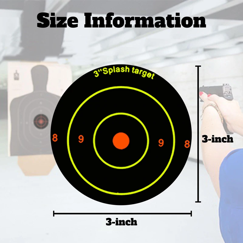 Cibles Autocollantes Adhésives, Éclaboussures, 3 Pouces, Papier par Tir, Rouleau de DONsRoll, Amp, Outils de Pratique Réactive de Tir, 100/200 Pièces
