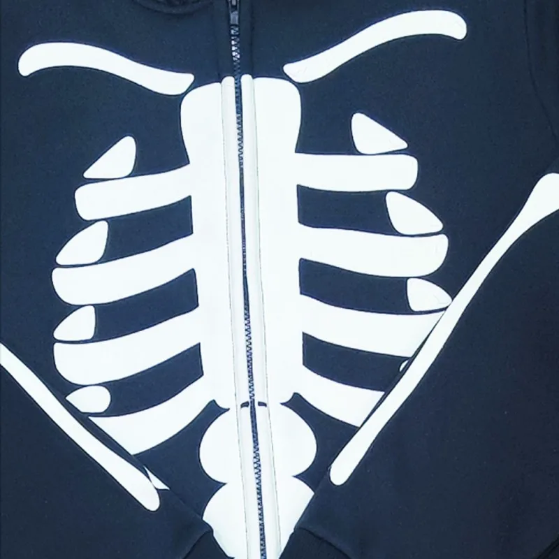 Halloween Skeleton Costume for Kids Men Women Toddler Luminous Scary Skull Bones Jumpsuit Glow in the Dark Outfit for Party