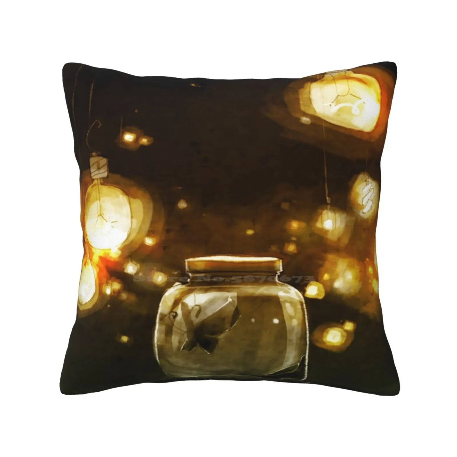 Home Fashion Sofa Throw Pillow Cover Pillowcase Light Butterfly Dark Sad Lonely Nostalgic Character Wall Original Unique Family