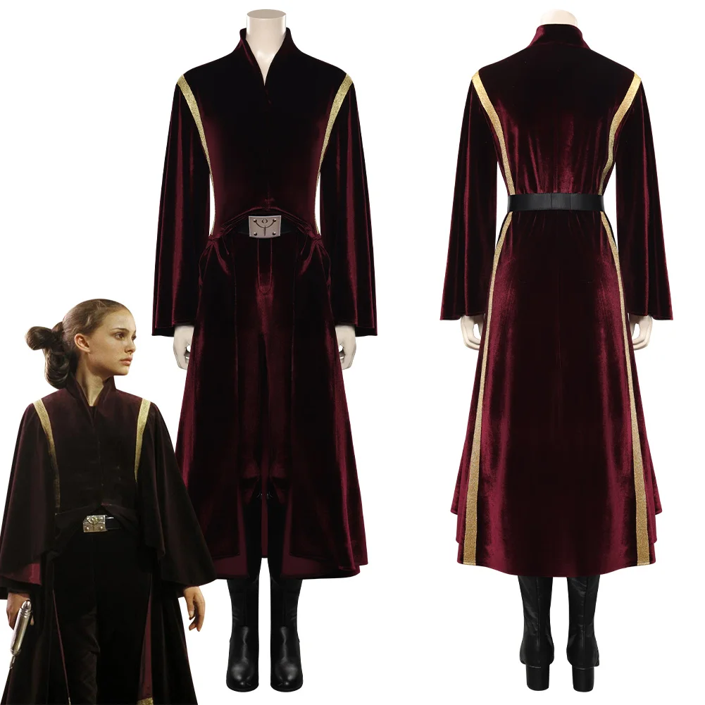 Halloween Rollenspiel Padme Fantasy Samt Kleid Film Raum Kampf Cosplay Kostüm Verkleidung Frauen weibliche Fantasia Outfits