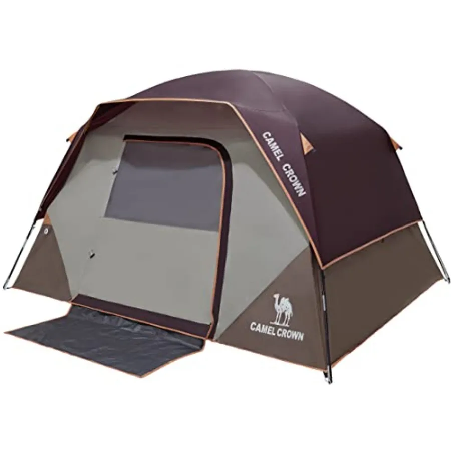 

Camping tents for 4/8 persons, waterproof polyester fabric, olive green, quick-setup folding design for family hiking and backp