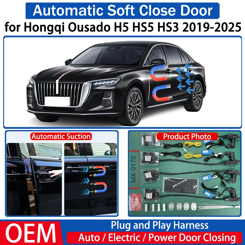 for Hongqi Ousado H5 HS5 HS3 2019-2025 Car Automatic Soft Close Door Electric Suction Kit Auto Power Closing System Plug＆play