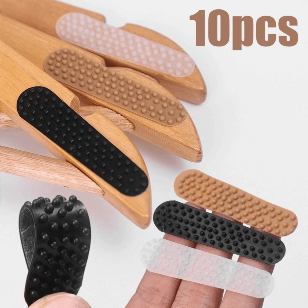 10Pcs Protection Clothes Silicone Hanger Strips Silicone Universal Adhesive Tape Prevent Clothes From Slipping