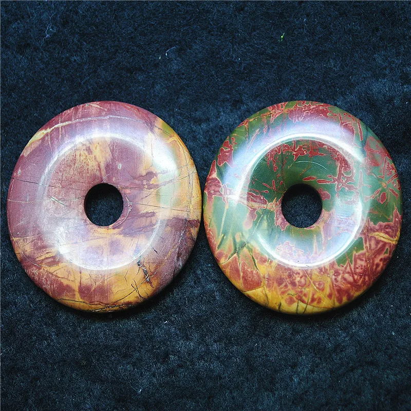 2PCS Nature Picaso Stone Pendants DIY Fashions Jewelry Findings Size 30MM 35MM Donut Shape Free Shipping