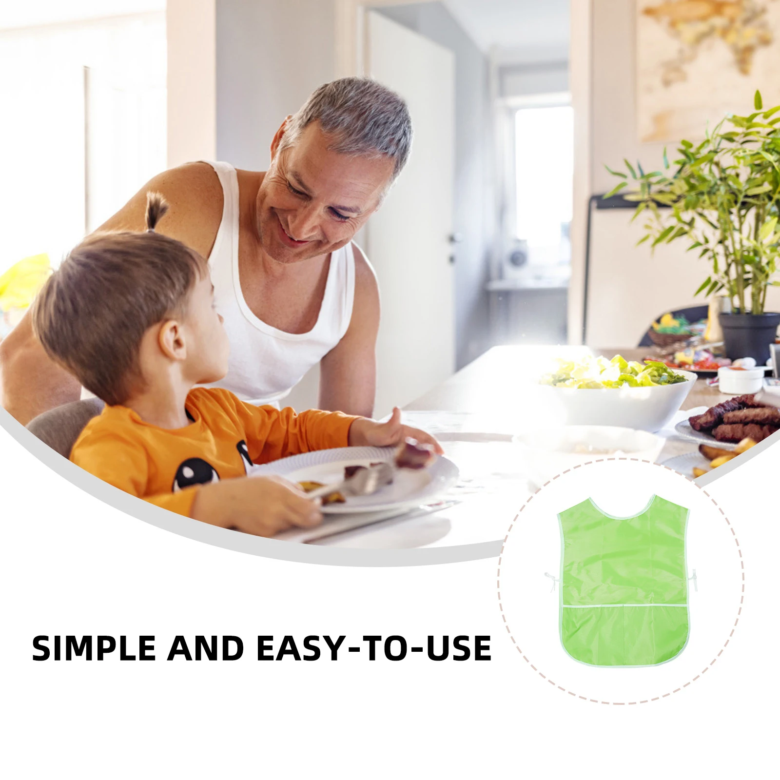 

Bibs Drawing Clothes Baby Feeding Paint Toddler Waterproof Smock Rice Bag Design Bright Color No Shrinkage