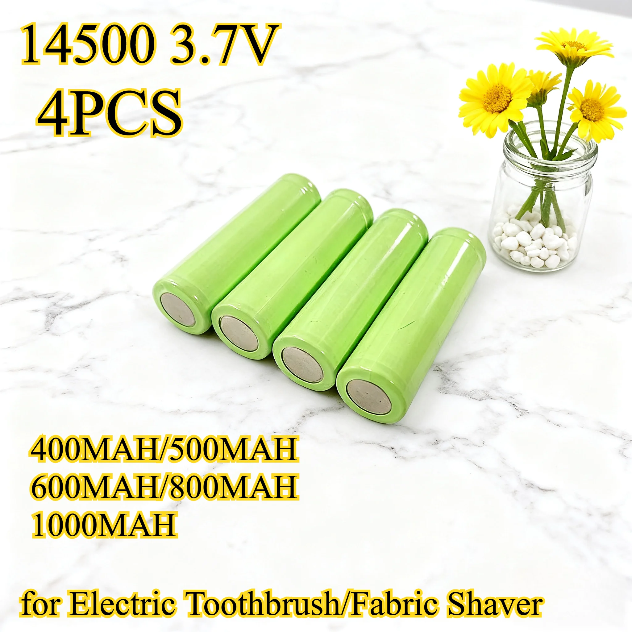 

4 шт., 1000 мАч, 14500, 3,7 В, литиевая аккумуляторная батарея для электрической зубной щетки/тканичной бритвы, литий-ионный элемент с защитой от перезаряда