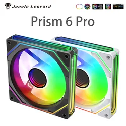 Jungle Leopard Prism 6 Pro ARGB PC Case Fan 120mm 3-sided Infinite Mirror 5V 3PIN Motherboard Lighting Sync 4PIN PWM