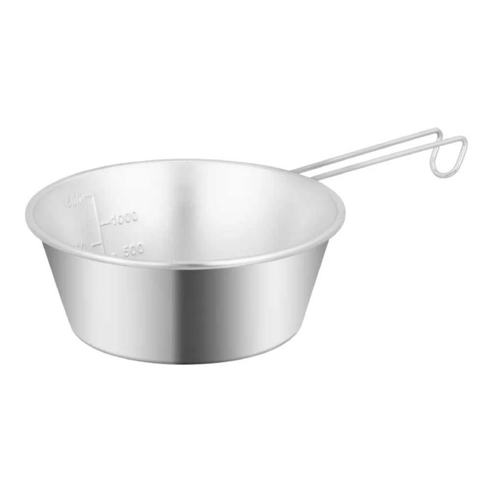 

1PC 304 Stainless Steel Snow Roller Bowl 1950ml 900ml 600ml Portable Bowl, Can Hang Cookware Pot Kitchen Cookware Accessories