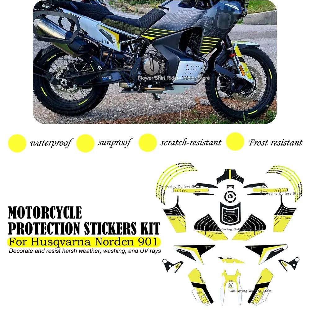 

For Husqvarna Norden 901 901 3D Epoxy Resin Fuel Tank Pad Sticker Motorcycle Protection Kit Waterproof Anti-Scratch Sticker