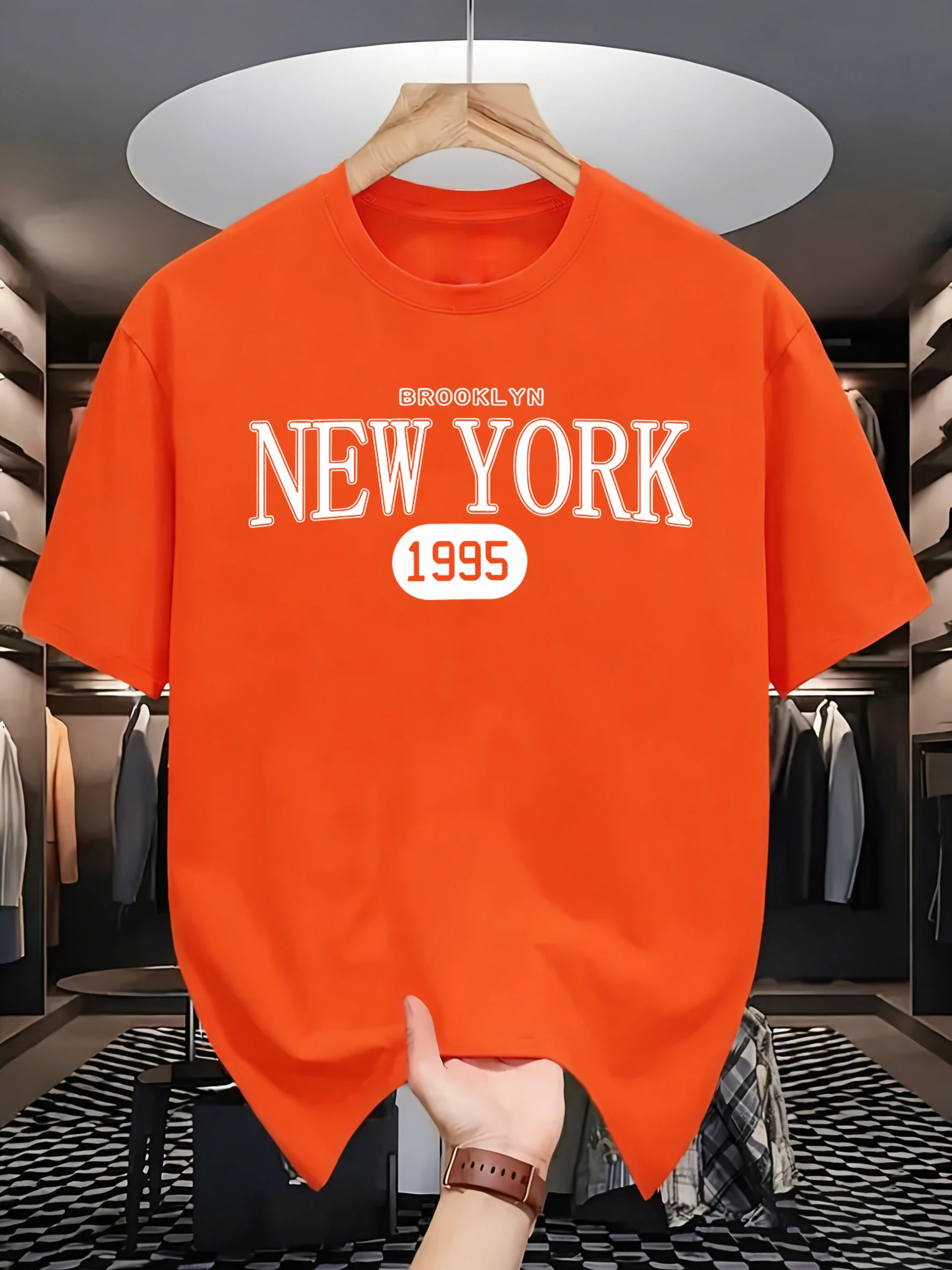 New York Brooklyn 1995 Design T-Shirts Men Cotton Casual Tee Breathable Summer Sportswear Unisex Loose O-Neck Short Sleeve