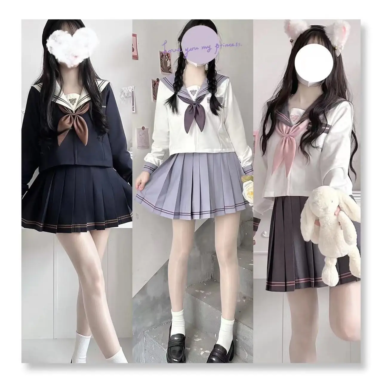 

Japan School Uniform Girl Jk Sailor Suits Three Popular Sets Sexy Pleated Skirt Fuku Anime Graduation Costumes Women New 2024