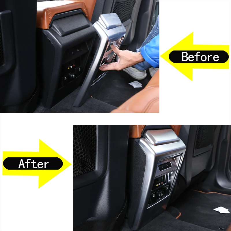 Car Rear Air Condition Vent Outlet Frame Anti-Kick Panel Cover Trim For Land Rover Discovery Sport 2015-2018 Interior Accessorie