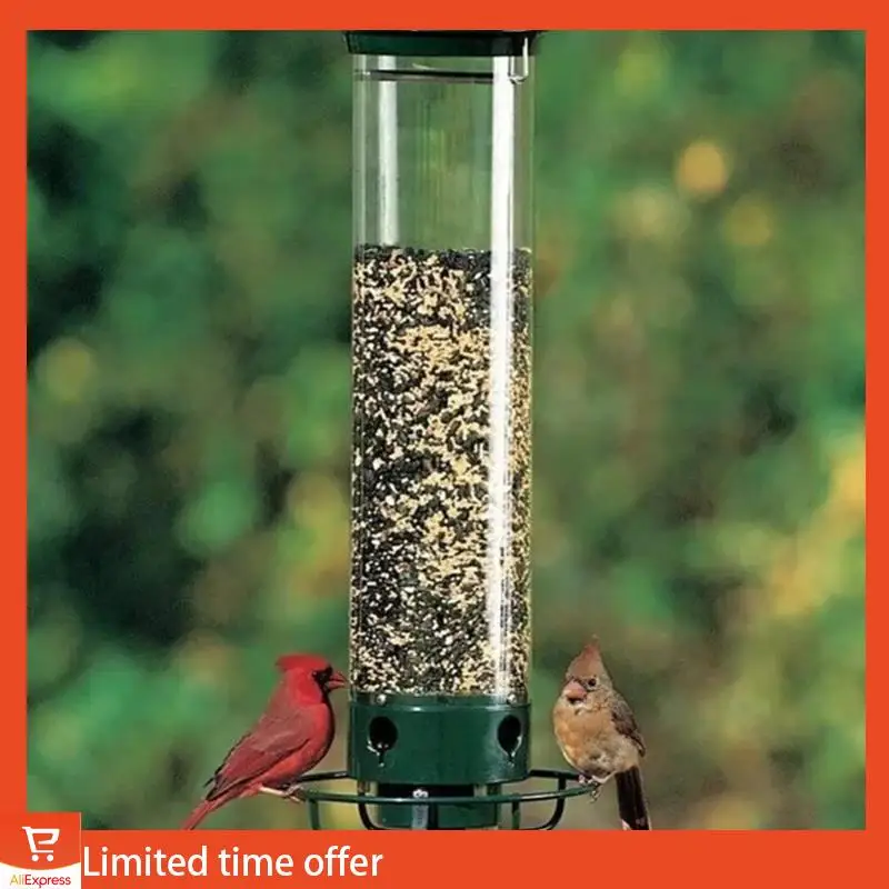 

Metal Bird Feeder Window Bird Feeder With Weight Activated Rotating Perch - Seed Capacity