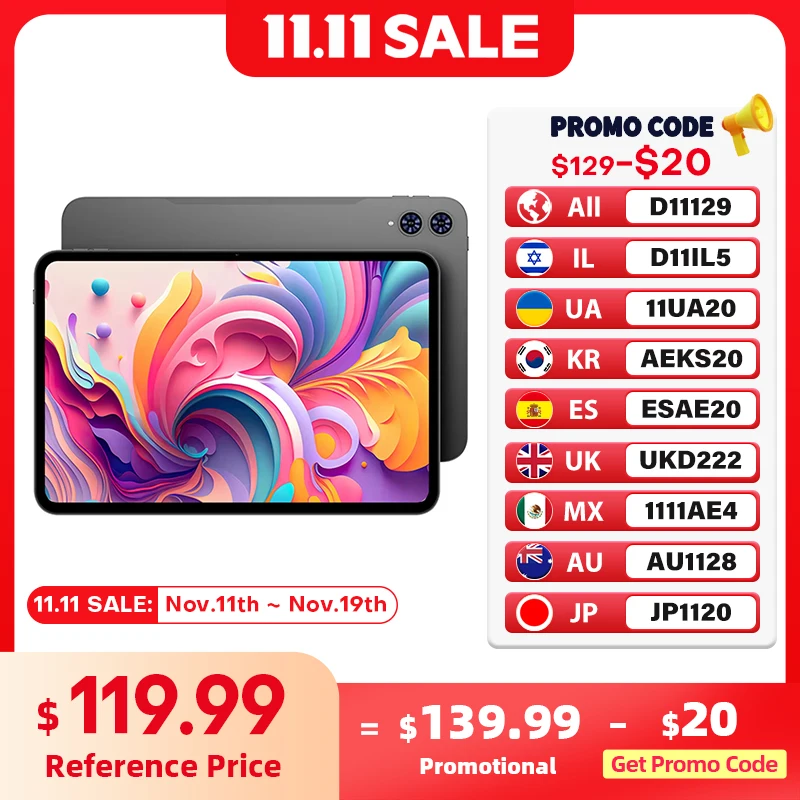 

Teclast T65 13.4 inches 2K 120Hz Screen Unisoc T7280 Octa Core Max 20G RAM 128GB ROM 8000mAh Battery Android 15 Tablets Dual SIM