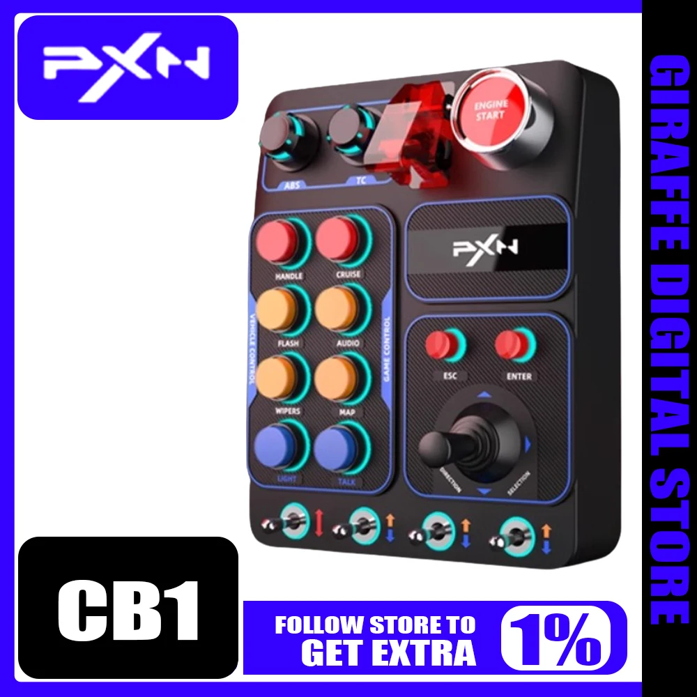 Pxn Cb1 Racing Simulator Central Control Box RGB Multifunctional Key Control Box for Euro Truck Simulator Racing Accessories Man