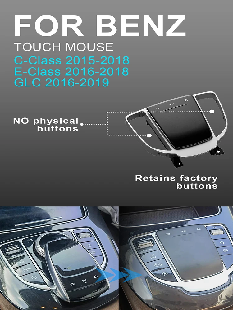 Touchpad-Upgrade für Mercedes-Benz E / C-Klasse GLC 2015-2019: Neues Touch-Maus-Interieur-Zubehör für die Mittelkonsole mit Handschrift-Eingabe