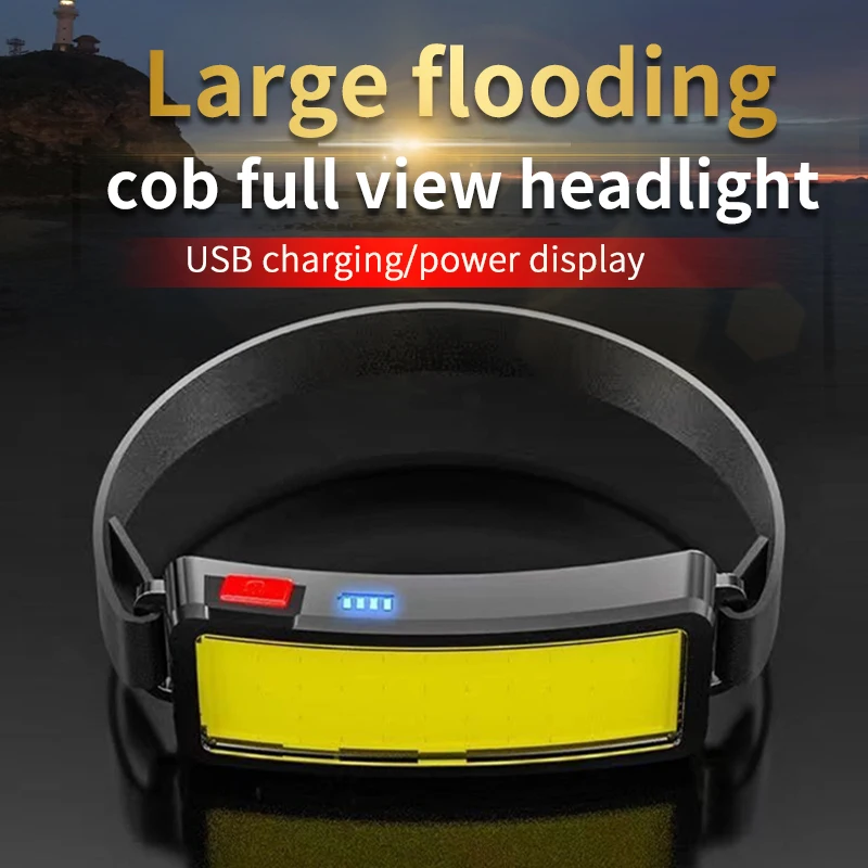 

Jujingyang Astigmatism Headlight COB Large Flood Rechargeable Long Range Night Fishing Work Light Super Bright Headlight