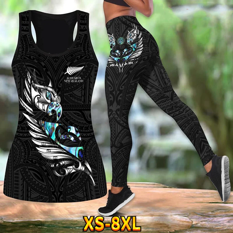 Animal Print Yoga Pants for Women with Plastic Hips Quick Dry Breathable Vest Set Object Print Body XS-8XL