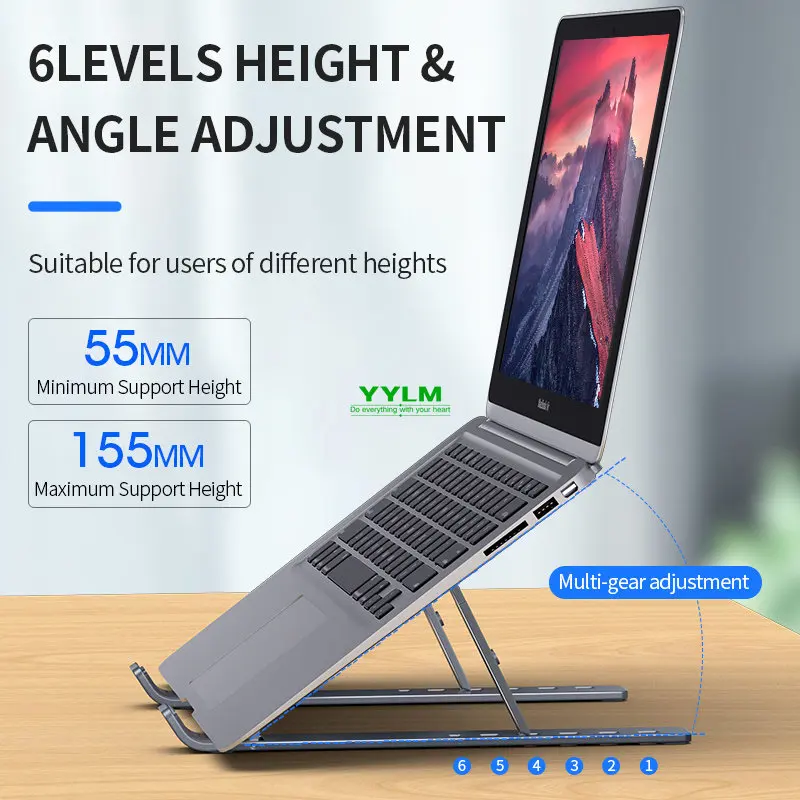 Yylm n3 tragbarer Laptopst änder Aluminium faltbarer Notebook-Ständer für 10-120 Zoll Laptops für kompatibel mit MacBook Lenovo Dell