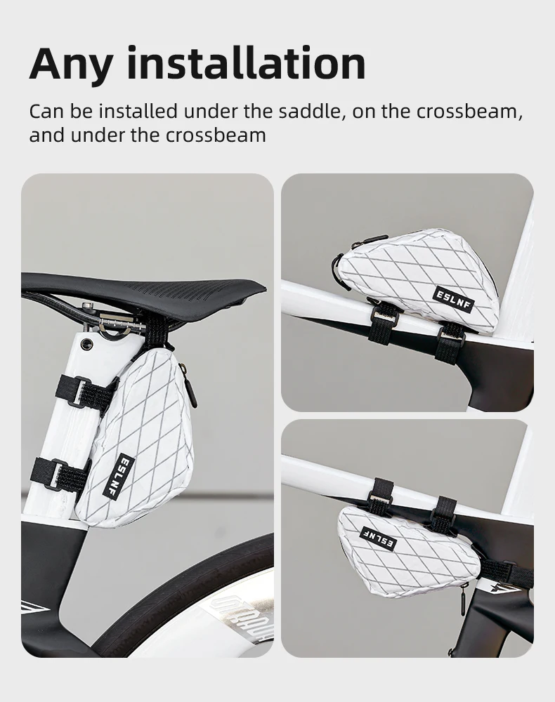 ESLNF Leichte Fahrradtasche Modische Fahrradrahmentasche MTB Rennrad Satteltasche Wasserdichte Fahrrad-Hecktasche – Detail 4