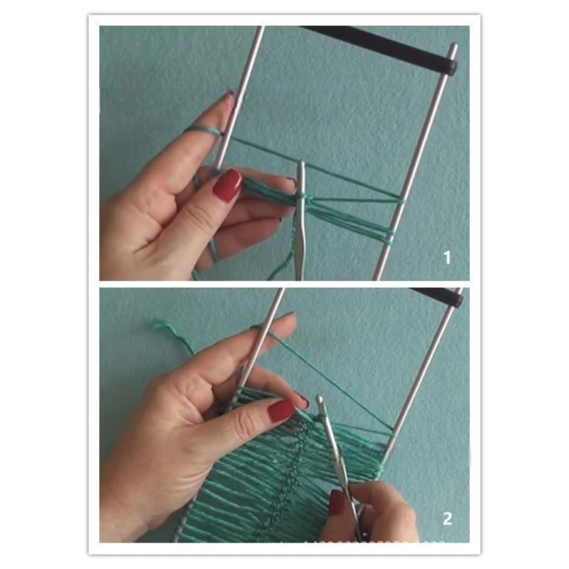 أداة الحياكة اليدوية أداة الحياكة المحمولة النساجين سهلة الاستخدام جهاز الشوكة ملحقات إبرة متماسكة الزهرة للصياغة #2