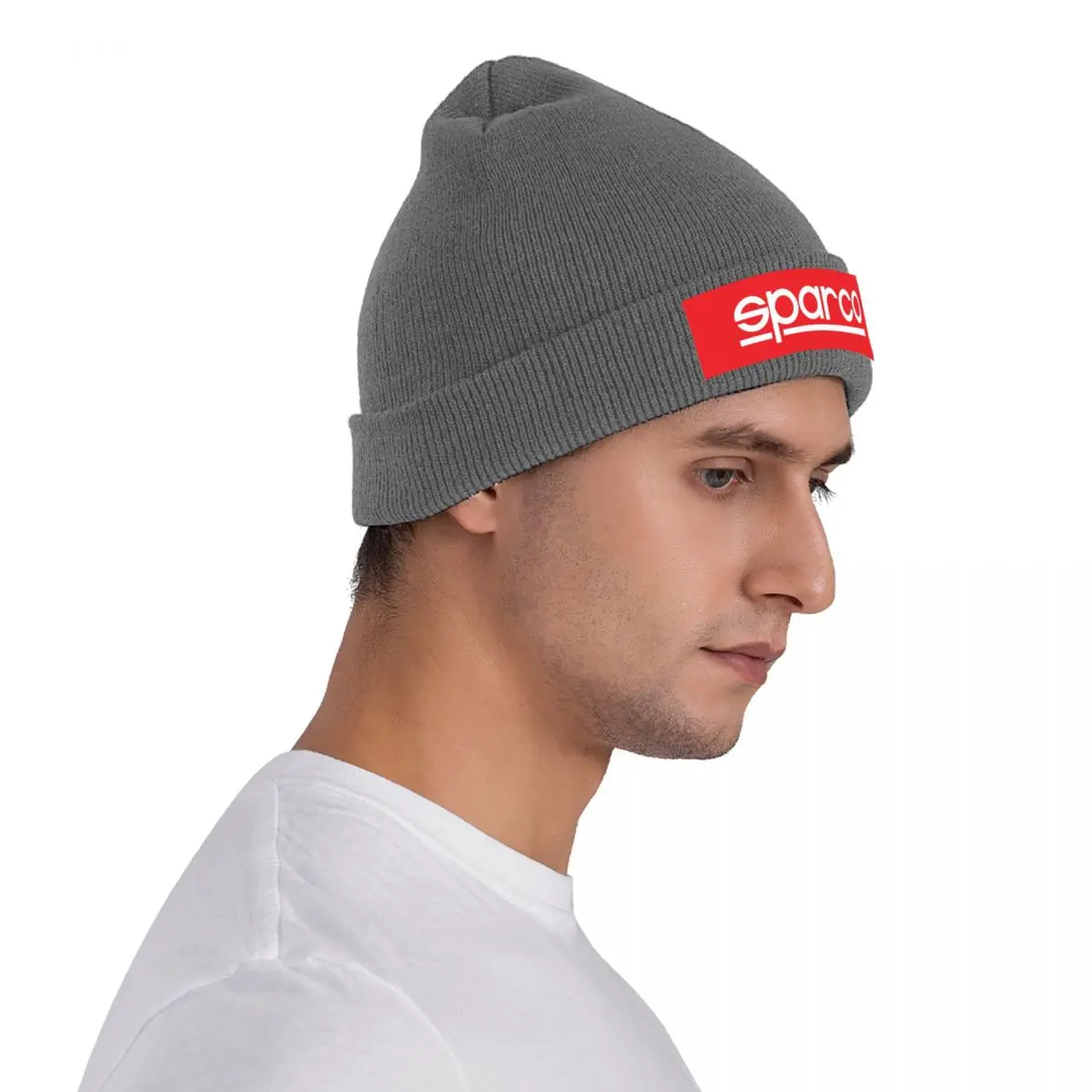 SPARCO Logo Car Racing Club Vintage Warm Knitted Cap Fashion Bonnet Hat Autumn Winter Outdoor Beanies Hats for Unisex Adult