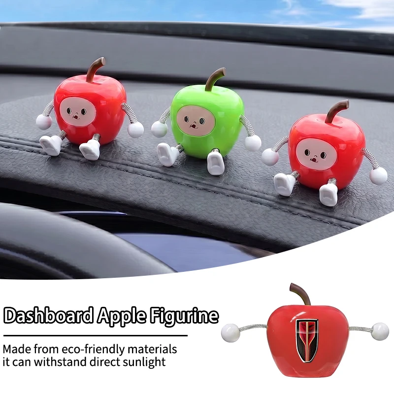 Cartoon Apple Figurine Car Center Console Ornament Car Interior Gift For Hongqi H5 H6 H7 H9 E-QM5 HS3 HS5 HS6 HS7 E-HS3 E-HS9