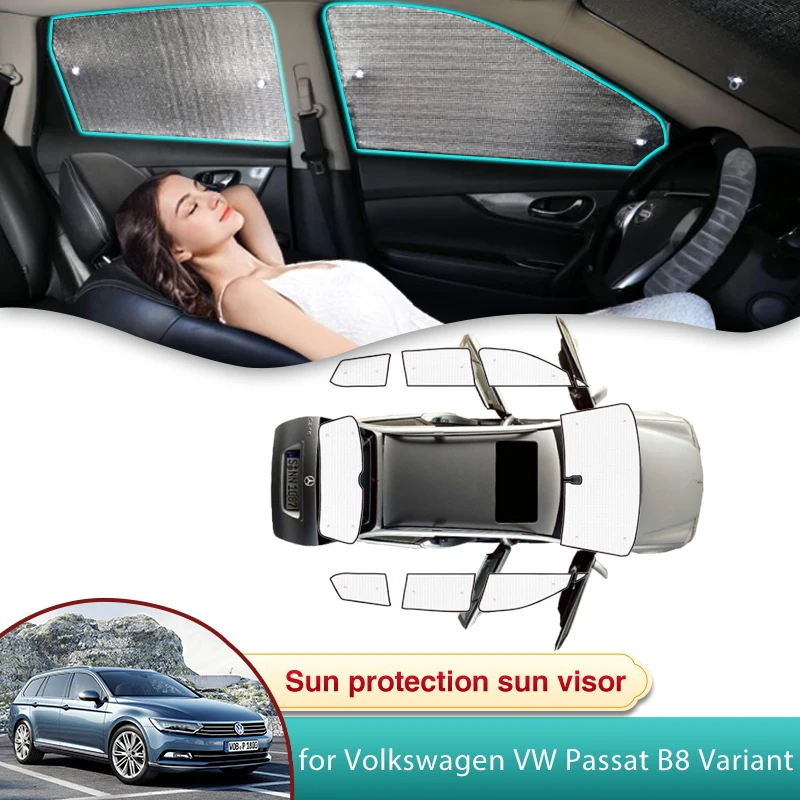 Car Sun Shade for Volkswagen VW Passat B8 Variant 2015 2016 2017 2018 2019 2020 2021 2022 2023 Sunshade Windshield Side Window