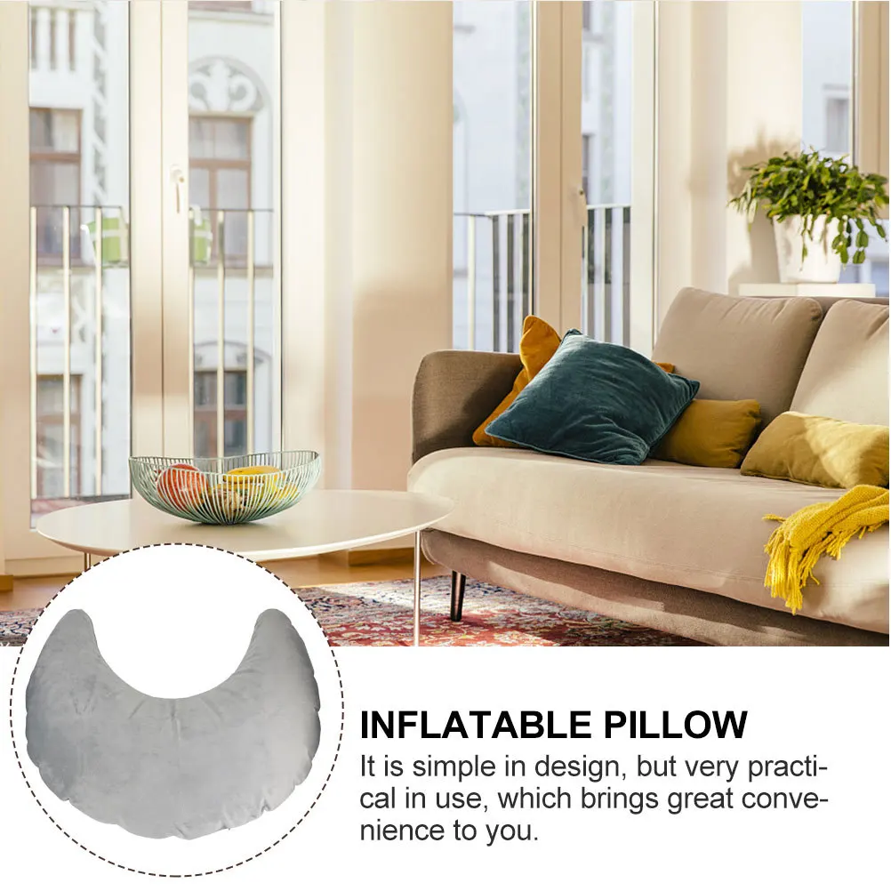 وسادة قابلة للنفخ على شكل حرف U لصالون الشعر والمكتب والسيارة وسرير الأريكة المنزلية وسهلة الاستخدام وتوفير جهدًا لحمل التخزين #3
