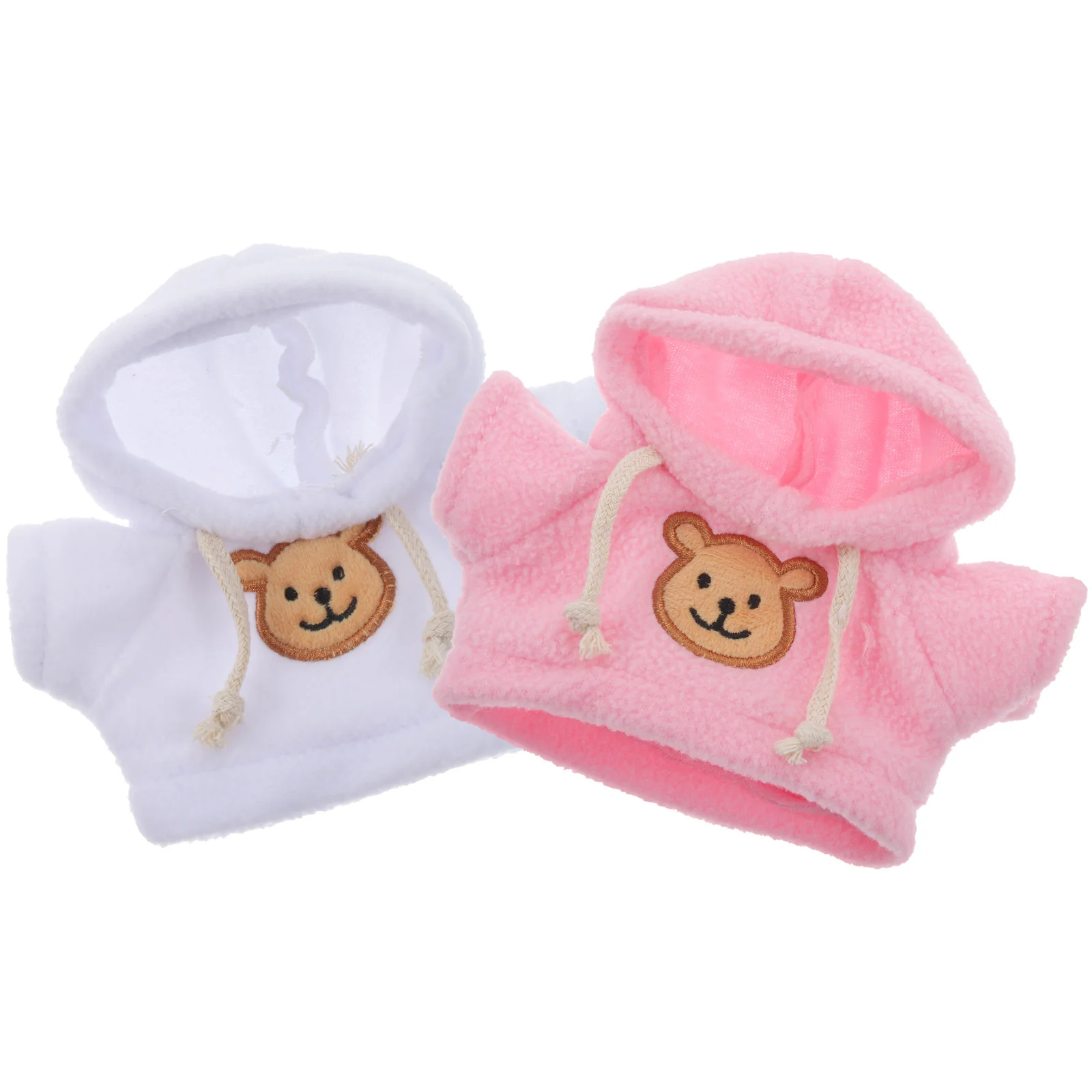

2 Pcs Bear Plush Toy Hoodie for Animal Clothes 6 Inches Dress Up Accessory Stuffed Shirt