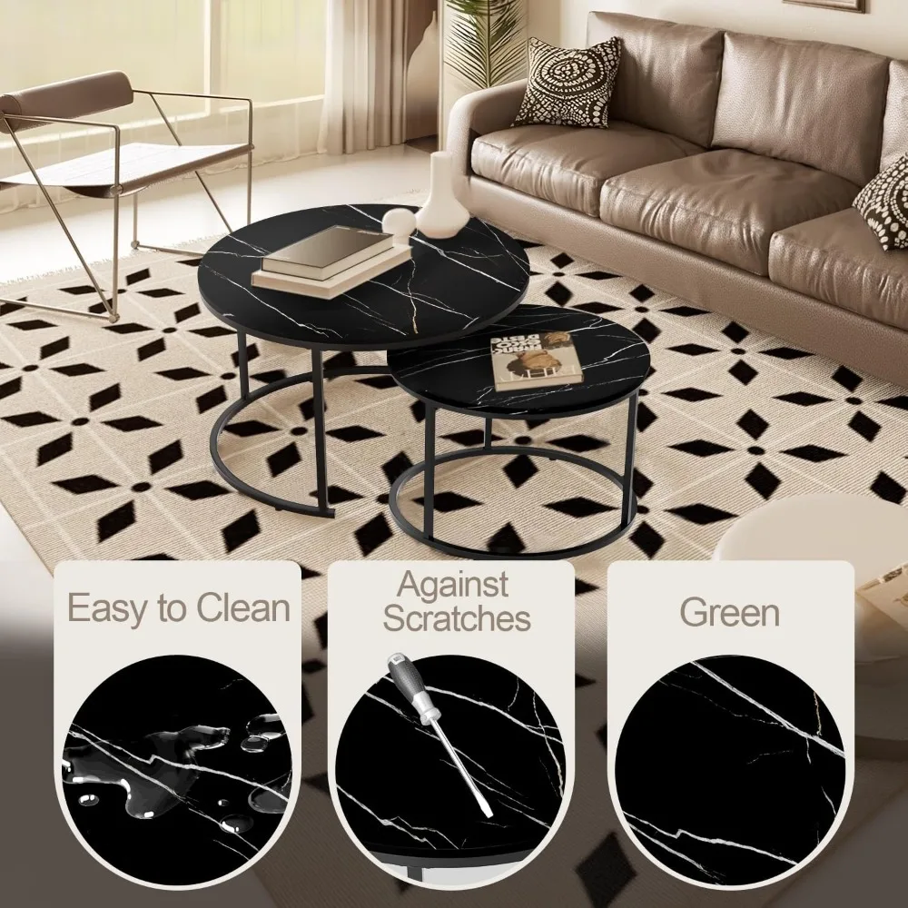 Nowoczesne, oszczędzające miejsce małe stoły do jadalni do salonu, okrągłe stoliki kawowe, stoły do układania w stos, idealne do małych przestrzeni