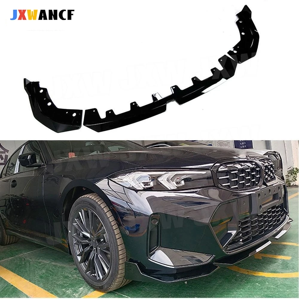 

JXWANCF High Quality 3PCS ABS Black Front Bumper Lip Spoiler For Bmw G20 G28 M340i 2023+ Car Bodykits Exterior Decoration