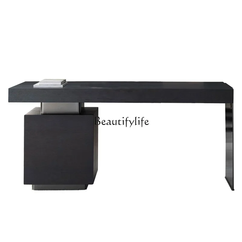 

Italian minimalist desk bookcase combination, modern minimalist office desk